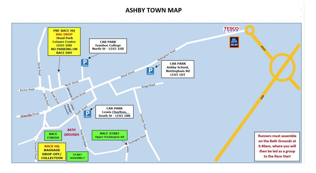 Ashby 20 Mile Race Route